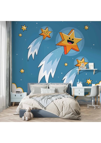 Kayan Yıldız Temalı Çocuk Odası Duvar Kağıdı Baskı fırsatları