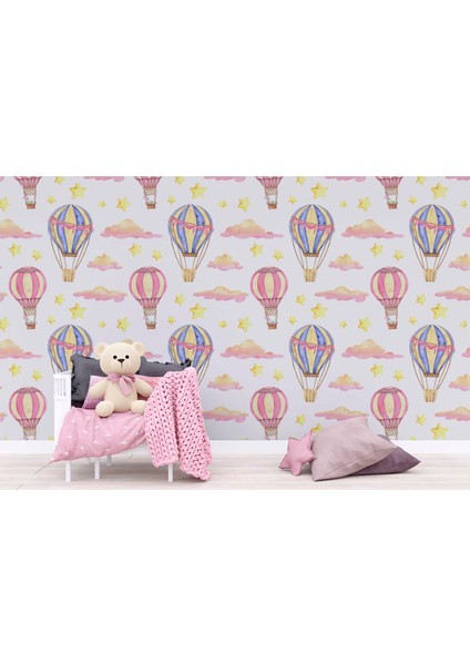 Uçan Balon Temalı Çocuk Odası Duvar Kağıdı Baskı indirimleri