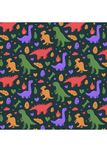 Renkli Dinozor Desenli Çocuk Odası Duvar Kağıdı Baskı fırsatları