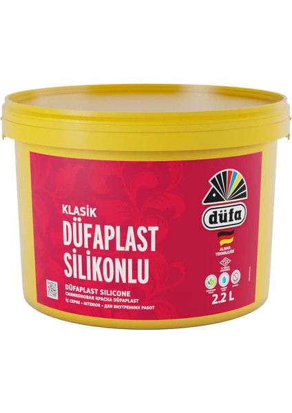 Klasik Düfaplast Silikonlu İç Cephe Duvar Boyası 7550 Ferah Gri 2.2 l