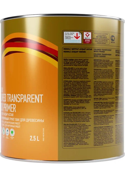 Renkli Şeffaf Ahşap Astar 8621 Açık Meşe 2.5 l