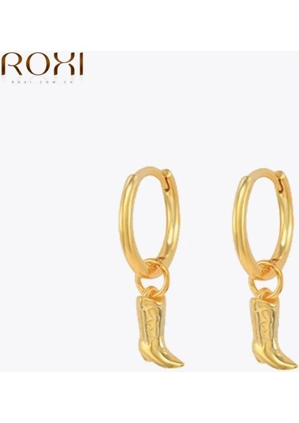 No.2 Boyutu Roxı Terling Gümüş 1 Çift Batı Kovboy Çizmeleri Hoop Küpe ve Düğme Küpe Kadın Erkek Punk Sokak Piercing Takı (Yurt Dışından) fiyatları