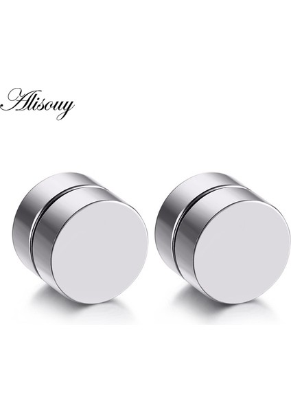 10MM Tarzı Gümüş Alisouy Unk Erkek Güçlü Mıknatıs Manyetik Kulak Damızlık Seti Sigara Delici Küpe Sahte Küpe Erkek Arkadaşı Için Hediye Sevgilisi Takı (Yurt Dışından)