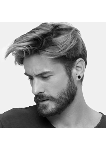 6mm Tarzı Gümüş 1 Çift Paslanmaz Çelik Yuvarlak Siyah Kulak Çıtçıt Erkekler Punk Düğme Küpe Erkekler Için Geri Itin Düğme Küpe Kadın Erkek Takı (Yurt Dışından)