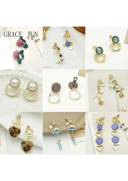 No.16 Boyutu Grace Haziran Moda Altın Renk Klipsi Küpe Olmadan Deldi Küpe Kadın Sevimli Manşet Küpe Lüks Takı Kulak Klipsi Yeni (Yurt Dışından) fiyatları