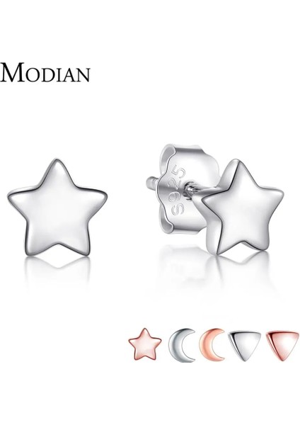E2075GÜMÜŞ Modian Yeni 6 Stil Gerçek Terling Gümüş Yıldız Ay Zarif Moda Basit Saplama Küpeler Kadınlar Için Üçgen Takı Brincos (Yurt Dışından) fiyatları