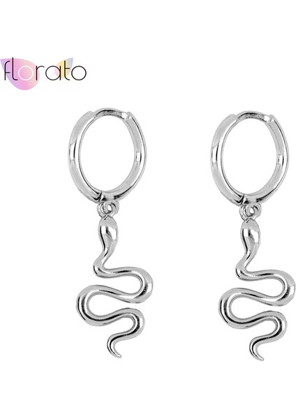 LN0191-2 925 Ayar Gümüş Iğne Metal Yılan Daire Hoop Küpe Kadınlar Için Vintage Punk Tarzı Kolye Küpe Güzel Moda Takı (Yurt Dışından)