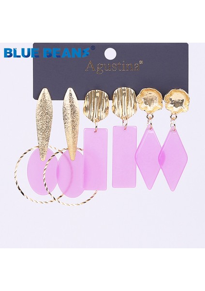 A2 Mavi Fasulye Seti Küpe Kadınlar Için Damla Küpe Moda Takı Uzun Beyaz Küpe Seti Kızlar Akrilik Boho Kızlar Dangle Küpe (Yurt Dışından)