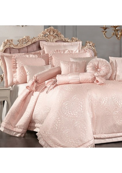 Masal Pudra 13 Parça Çeyizlik Çift Kişilik Yatak Örtüsü