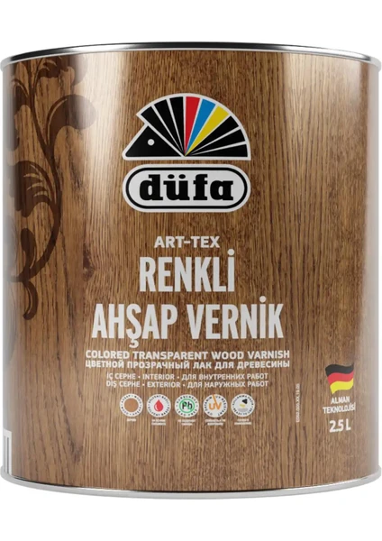 ART-TEX Renkli Ahşap Verniği 2910 Tütün 2.5 l