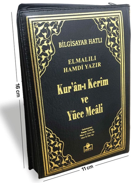 Kuranı Kerim ve Yüce Meali Bilgisayar Hatlı Çanta Boy Fermuarlı
