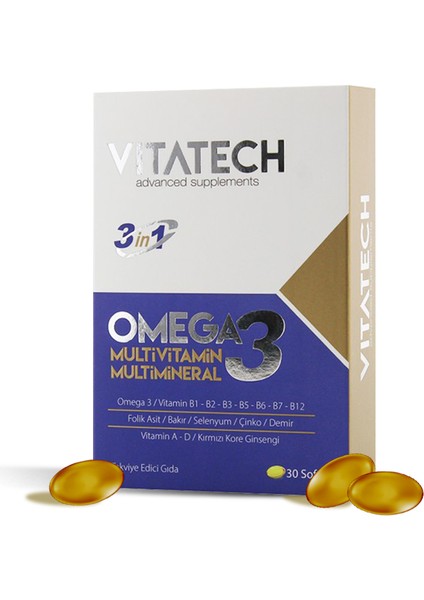 Omega 3 Multivitamin ve Mineral Ginseng 30 Kapsül