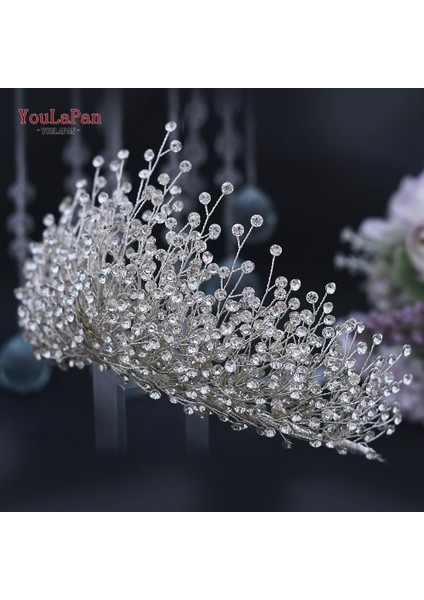 193P-S Youlapan HP385 Lüks Başlığı Gelin Taklidi Taç Düğün Tiaras Gelin Saç Aksesuarları Kadın Tiara Pageant Kafa Bandı (Yurt Dışından)