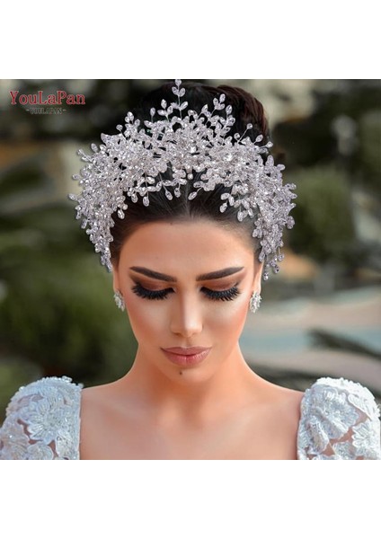 193P-S Youlapan HP385 Lüks Başlığı Gelin Taklidi Taç Düğün Tiaras Gelin Saç Aksesuarları Kadın Tiara Pageant Kafa Bandı (Yurt Dışından) fiyatları