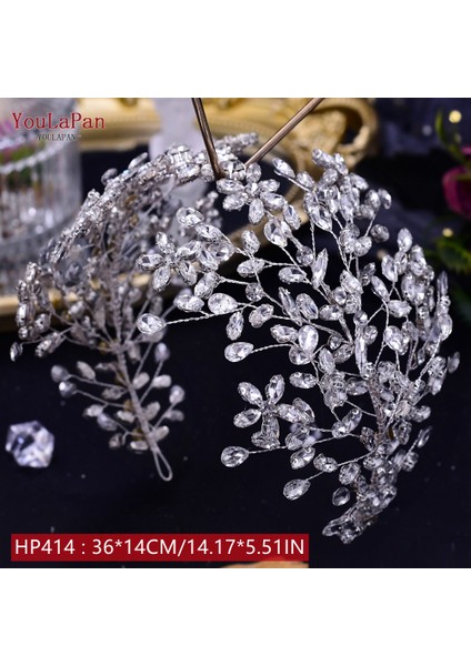HP414-S Topqueen Kristal Düğün Kafa Bandı Taklidi Düğün Saç Aksesuarları Kadın Şapkalar Ziyafet Gelin Tacı Hairbands (Yurt Dışından)