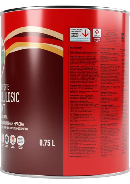 Selülozik Parlak Ahşap Boyası 7500 Toprak Gri 0.75 l