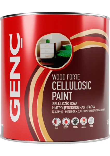 Selülozik Parlak Ahşap Boyası 2185 Krom Sarı 2.5 l