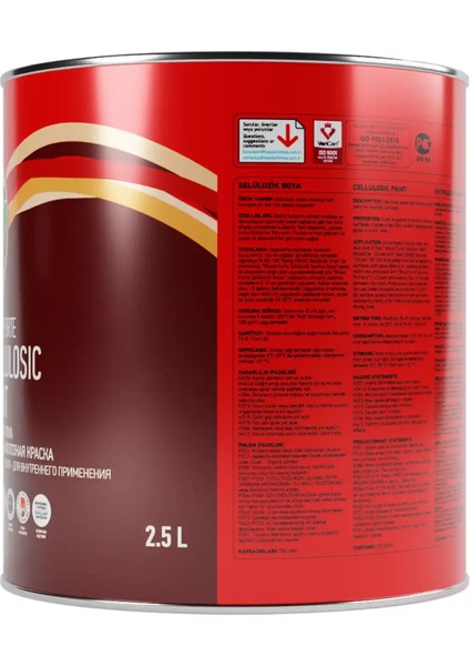 Selülozik Parlak Ahşap Boyası 2185 Krom Sarı 2.5 l