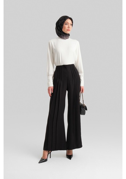 Çift Nervürlü Saten Pantolon 24Y2616 Siyah fiyatları
