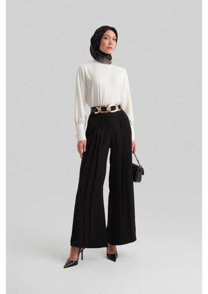 Çift Nervürlü Saten Pantolon 24Y2616 Siyah modelleri