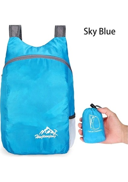 Gök Mavisi-Ultralight Nano Su Geçirmez Açık Erkek Kadın Sırt Çantaları Seyahat Sırt Çantası Katlanır Kullanışlı Çanta Hafif Paketlenebilir Sırt Çantası (Yurt Dışından)