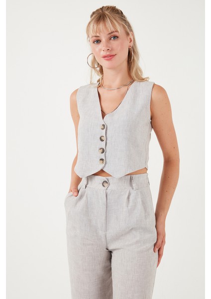 Regular Fit Bol Paça Yelekli Takım Bayan Takım 67045162S4