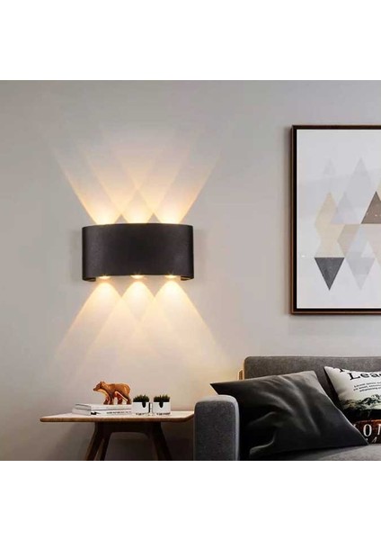 6 x 1w / Smd Chıp / Siyah Aplik / 3000k / Ip54 /