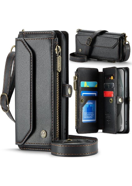 Iphone 15 Için Crossbody Durumda Artı Durumda Cüzdan Kart Tutucu Cüzdan Kılıf Için (Yurt Dışından)