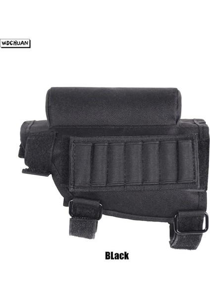 105 Siyah-Taktik Çok Fonksiyonlu Av Tüfeği Buttstock Paketi Çanta Şarjör Bandolier Yanak Pedi Dinlenme Kabuk Mag Cephane Kese Cep (Yurt Dışından)