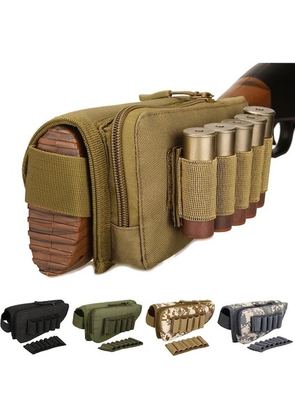 105 Siyah-Taktik Çok Fonksiyonlu Av Tüfeği Buttstock Paketi Çanta Şarjör Bandolier Yanak Pedi Dinlenme Kabuk Mag Cephane Kese Cep (Yurt Dışından) modelleri