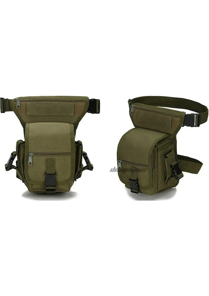 Yeşil-Askeri Taktik Bel Paketi Açık Spor Avcılık Kamuflaj Bel Paketleri Binmek Bacak Edc Çantası Yardımcı Yürüyüş Uyluk Kılıfı (Yurt Dışından)