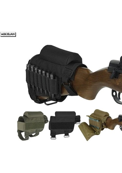 106 Haki-Taktik Çok Fonksiyonlu Av Tüfeği Buttstock Paketi Çanta Şarjör Bandolier Yanak Pedi Dinlenme Kabuğu Mag Cephane Kese Cep (Yurt Dışından)