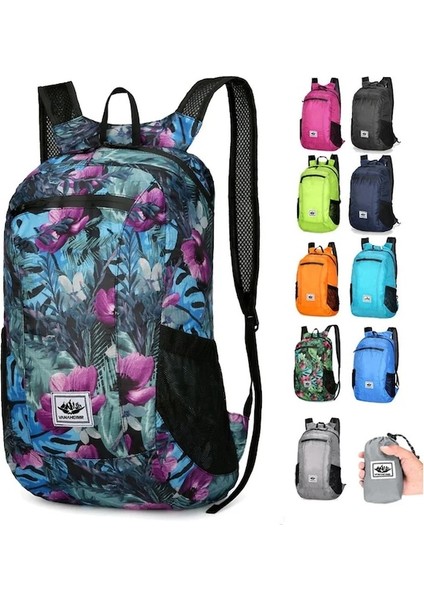 Donanma-Seyahat Yürüyüş 20L Hafif Taşınabilir Katlanabilir Sırt Çantası Su Geçirmez Sırt Çantası Katlanır Çanta Ultralight Açık Paketi Kadın Erkek Için (Yurt Dışından)