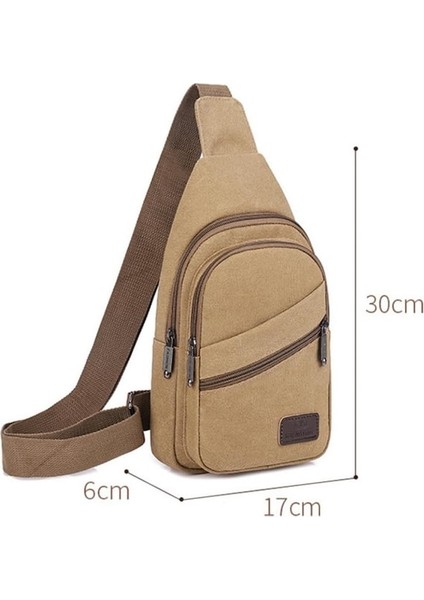 Yucama Messenger Çanta Göğüs Çantası Crossbody Çanta Seyahat Spor Koşu Yürüyüş Için Askı Çantası - Khaki (Yurt Dışından)