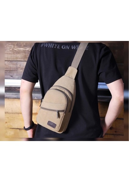Yucama Messenger Çanta Göğüs Çantası Crossbody Çanta Seyahat Spor Koşu Yürüyüş Için Askı Çantası - Khaki (Yurt Dışından)