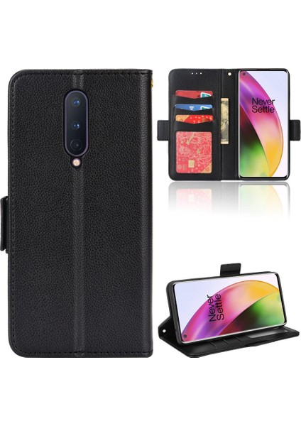 Oneplus 8 Kart Yuvaları Için Kılıf Tutucu Yan Toka Cüzdan Manyetik Pu Deri (Yurt Dışından)
