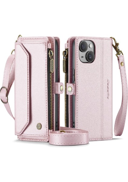 Iphone 15 Için Crossbody Durumda Artı Durumda Cüzdan Kart Tutucu Cüzdan Kılıf Için (Yurt Dışından)
