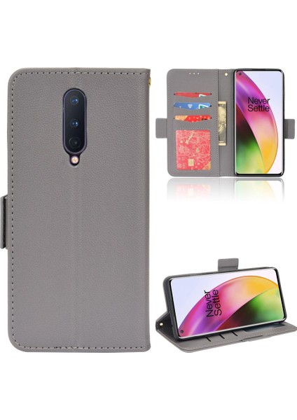 Oneplus 8 Kart Yuvaları Için Kılıf Tutucu Yan Toka Cüzdan Manyetik Pu Deri (Yurt Dışından)