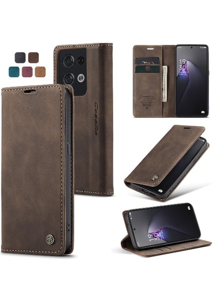 Oppo Oppo 8 Pro 5g Için Flip Case Kart Yuvası Kickstand Vintage Pu Flip (Yurt Dışından)