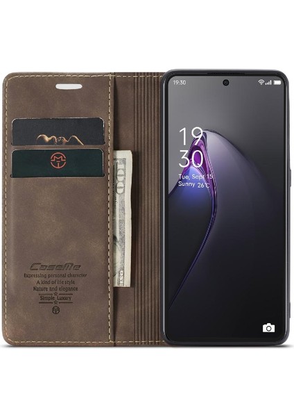 Oppo Oppo 8 Pro 5g Için Flip Case Kart Yuvası Kickstand Vintage Pu Flip (Yurt Dışından)