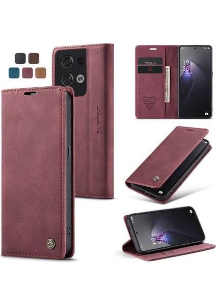 Oppo Oppo 8 Pro 5g Için Flip Case Kart Yuvası Kickstand Vintage Pu Flip (Yurt Dışından)