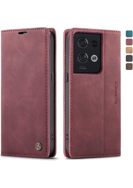 Oppo Oppo 8 Pro 5g Için Flip Case Kart Yuvası Kickstand Vintage Pu Flip (Yurt Dışından)