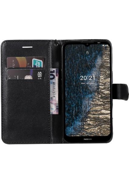 Nokia C10 Için Flip CASE/C20 Iş Cüzdan Telefon Kılıfı Klasik Düz Renk (Yurt Dışından)