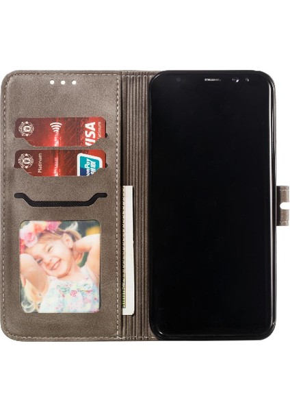 Samsung Galaxy S8 Için Cüzdan Durumda Kickstand Kabartmalı Tüm Yuvarlak Kart (Yurt Dışından) indirimleri