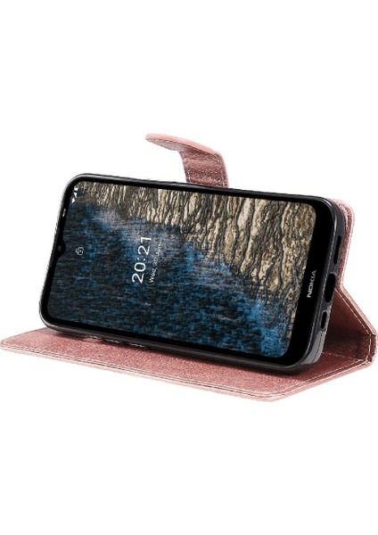 Nokia C10 Için Flip CASE/C20 Iş Cüzdan Telefon Kılıfı Klasik Düz Renk (Yurt Dışından)