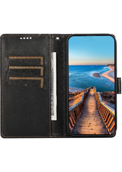 Realme 12 Artı Kickstand Üç Kart Yuvaları Darbeye Şok Için Flip Case (Yurt Dışından)