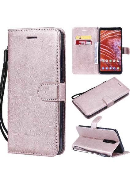 Kart Yuvası Klasik Düz Renk Yüksek Telefon ile Nokia 3.1 Plus Için Flip Case (Yurt Dışından)