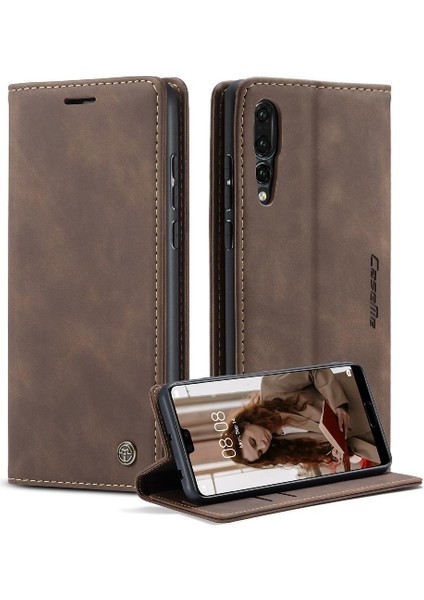 Huawei P20 Pro Için Flip Case Vintage Pu Deri Cüzdan Flip Folio Kitap (Yurt Dışından)