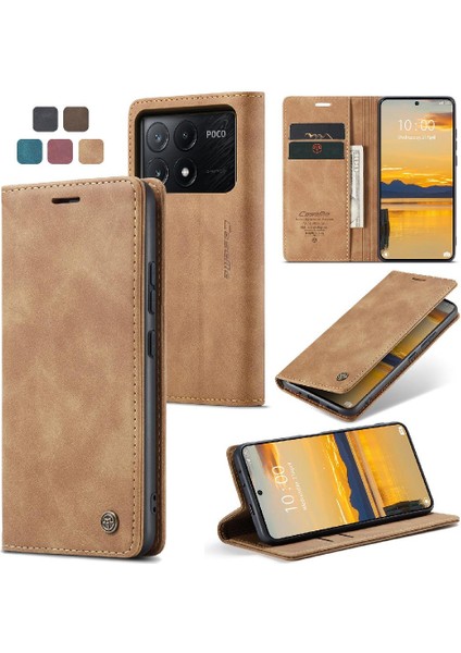 Xiaomi Poco X6 Pro 5g Flip Için Flip Case Folio Kitap Kılıf Kart Yuvası Kapatma (Yurt Dışından)