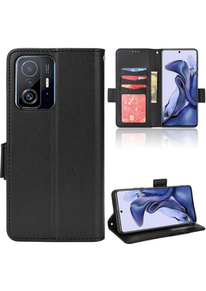 Xiaomi 11T/11T Pro Manyetik Cüzdan Yan Toka Kart Yuvaları Tutucu (Yurt Dışından)